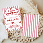Little Sweetheart Bow Baby Shower Invitation