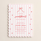 Little Sweetheart Bow Baby Shower Invitation