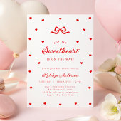 Little Sweetheart Bow Baby Shower Invitation
