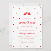Little Sweetheart Bow Baby Shower Invitation (Devant)