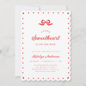 Little Sweetheart Bow Baby Shower Invitation (Devant)
