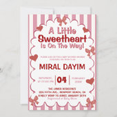Little Sweetheart Bow Baby Shower Invitation (Devant)