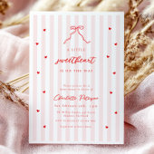 Little Sweetheart Bow Baby Shower Invitation Kaart