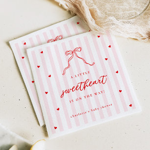 Little Sweetheart Bow Baby Shower Servet