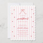 Little Sweetheart Bow Baby Shower Uitnodiging (Voorkant)