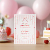 Little Sweetheart Bow First Birthday Invitation