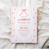 Little Sweetheart Bow First Birthday Invitation