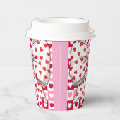 Little Sweetheart Bow hart geblokt Paper Cup Papieren Bekers (Rechts)