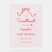 Little Sweetheart Bow Pink Valentine's Baby Shower (Recto)
