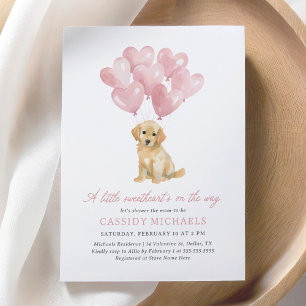 Little Sweetheart Dog Valentijns's Baby shower Kaart