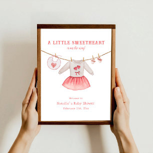 Little Sweetheart Dress Valentijn Baby shower Poster