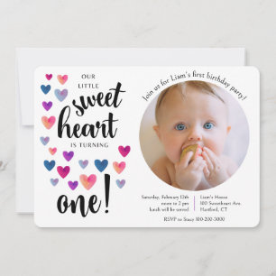 Little Sweetheart Eerste Verjaardag uitnodiging