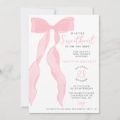 Little Sweetheart Elegant Pink Bow Baby Shower Kaart (Voorkant)