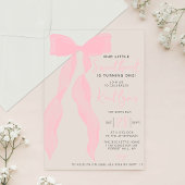 Little Sweetheart Elegant Pink Bow Birthday Party Acryl Uitnodigingen