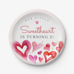 Little Sweetheart Februari Feest Papieren Bordje