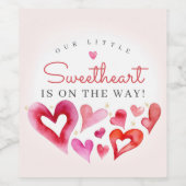 Little Sweetheart Februari Feest Wijn Etiket (Enkel label)