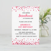 Little Sweetheart First Birthday Invitation (Debout devant)