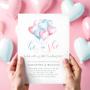Little Sweetheart Gender Reveal Party Invitation Kaart