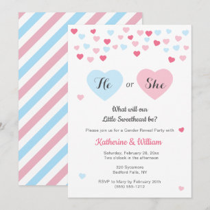 Little Sweetheart Geslacht Reveal Uitnodigen, Vale Kaart
