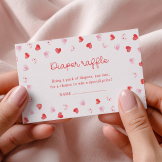 Little Sweetheart Girl Baby Shower Diaper Raffle Informatiekaartje