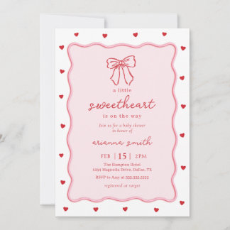 Little Sweetheart Girl Baby Shower Invitation