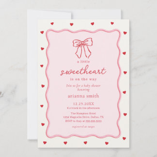 Little Sweetheart Girl Baby Shower Invitation