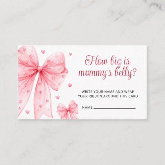 Little Sweetheart Hoe groot is mama's buik roze Informatiekaartje (Voorkant)