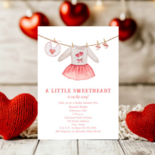 Little Sweetheart Kleding Valentijn Baby shower Kaart