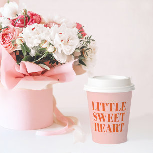 Little Sweetheart Meisje Eerste Verjaardag Papieren Bekers