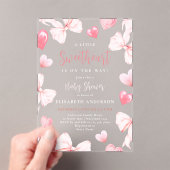 Little Sweetheart Pink Bow Baby Shower Invitation (In situ (ordinateur de poche))