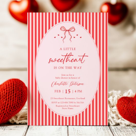 Little Sweetheart Retro Baby Shower Invitation