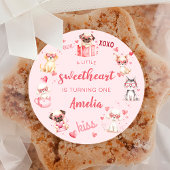 Little Sweetheart Valentijn Puppy Verjaardag Stick Ronde Sticker