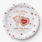Little Sweetheart Valentijns Baby shower Rood Papieren Bordje (Voorkant)
