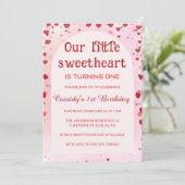 Little Sweetheart Valentijnse verjaardagsuitnodigi Kaart (Staand voorkant)