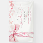 Little Sweetheart Valentijns's Pink Bow Baby showe Spandoek (Verticaal)