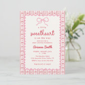 Little Sweetheart Valentine Baby Shower Invitation (Debout devant)