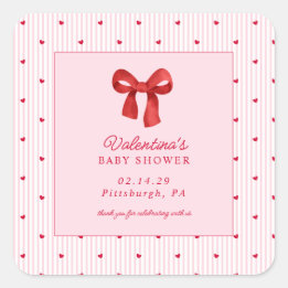 Little Sweetheart Valentine CoquettePaper Napkin Vierkante Sticker