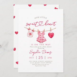 Little Sweetheart Valentines Baby Shower Kaart