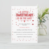Little Sweetheart Valentines Baby Shower Kaart (Staand voorkant)