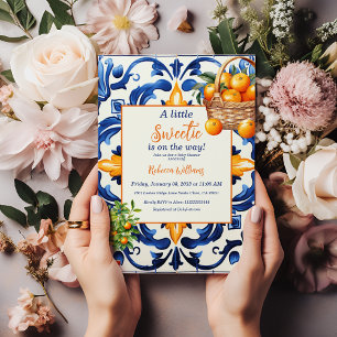 Little Sweetie Blue Tegel Sinaasappel Citrus Baby  Kaart