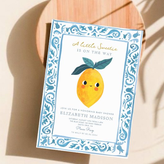 Little Sweetie Citrus Baby shower Kaart