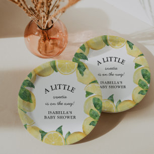 Little Sweetie Lemon Baby shower Papieren Bordje