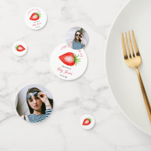 Little Sweetie Strawberry Baby shower Foto Confetti
