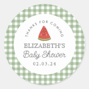 Little sweetie Watermelon Baby shower Ronde Sticker