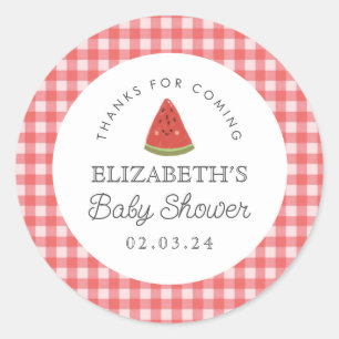 Little sweetie Watermelon Baby shower Ronde Sticker