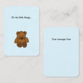 Little Teddy Bear Blue Mini Dank je Notitiekaartje (Voorkant / Achterkant)