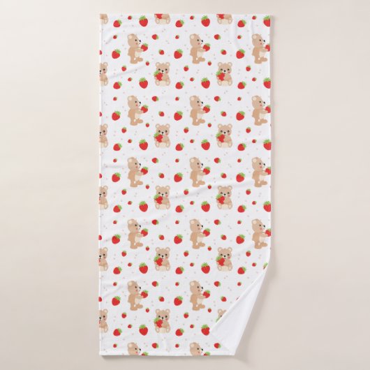 Little teddy bear with strawberry (Serviette de bain)