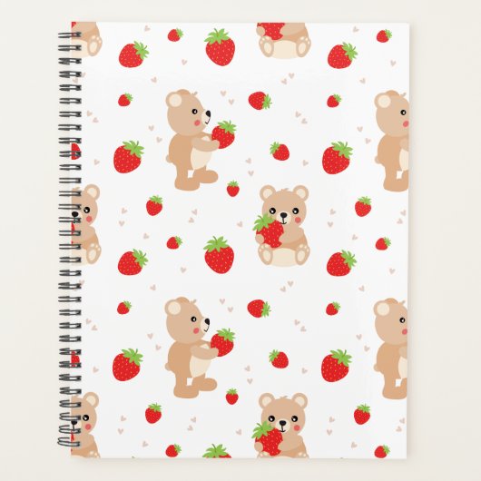 Little teddy bear with strawberry planner (Voorkant)