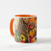 Little Thanksgiving Bird Harvest Mug Cup Orange (Devant gauche)