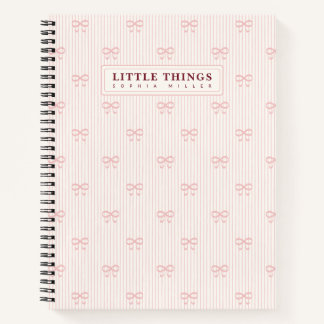 Little Things Personalized Coquette Bows Pink Notitieboek